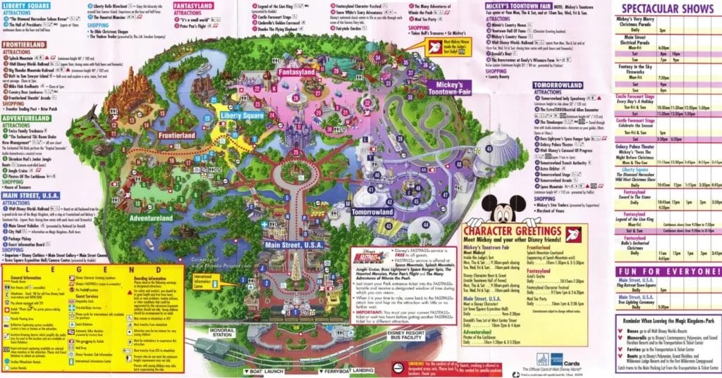 Magic Kingdom Map 2000