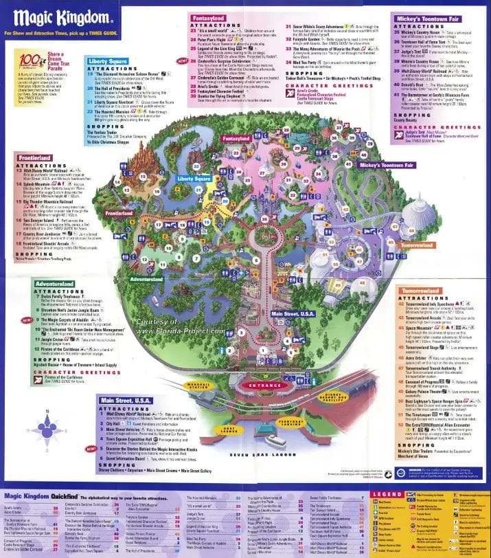 Magic Kingdom Map 2002