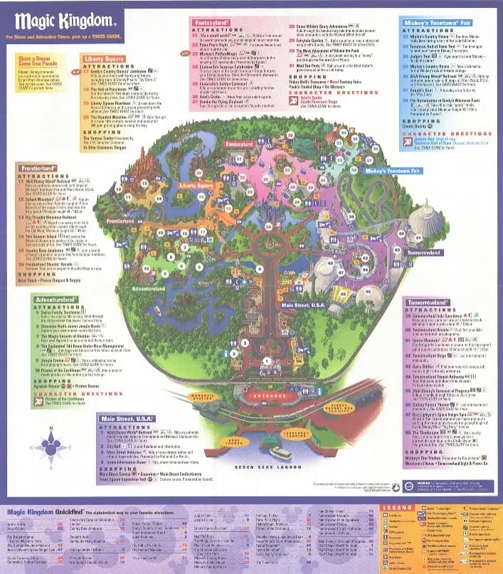 Magic Kingdom Map 2003