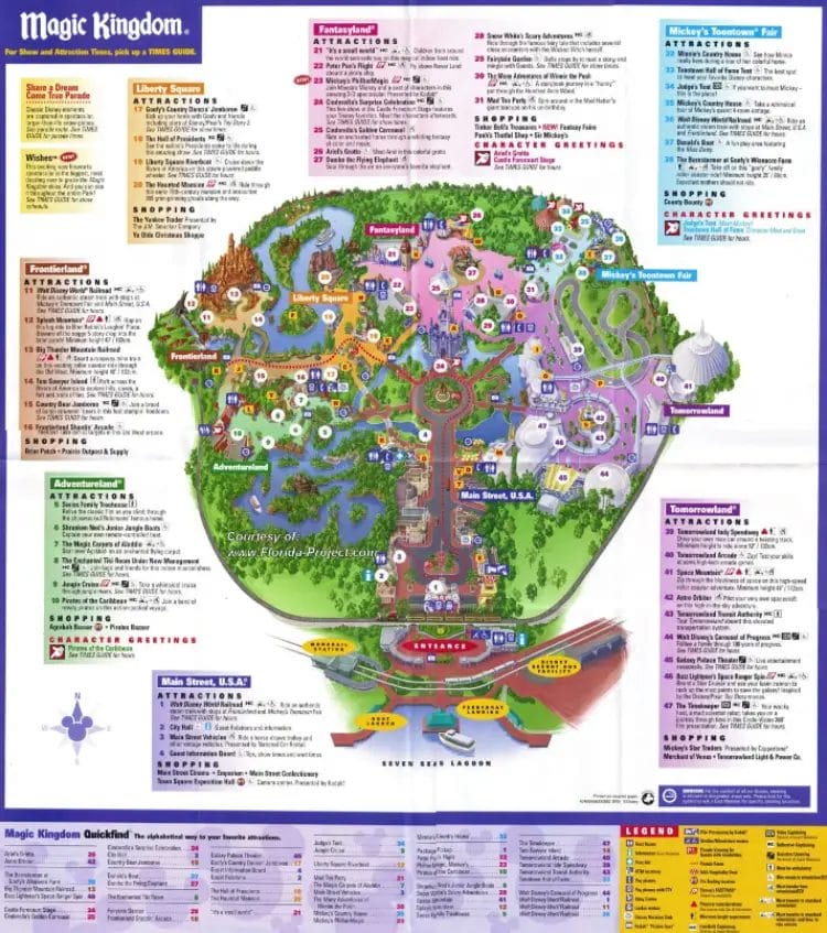 Magic Kingdom Map 2004
