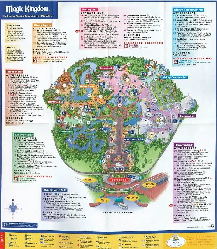 Magic Kingdom Map 2005