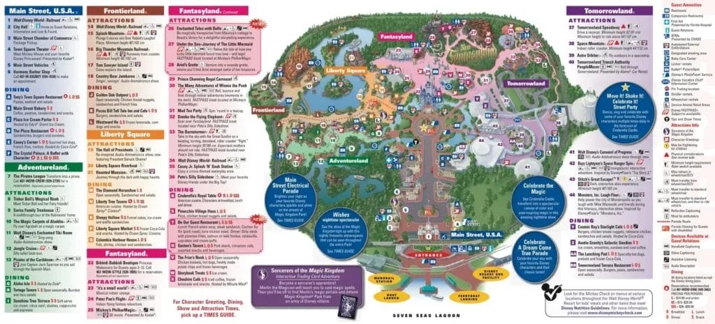 Magic Kingdom Map 2012
