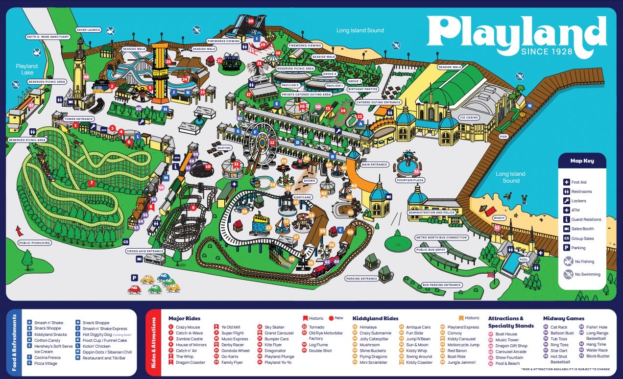 Playland Map and Brochure (1981 - 2023) | ThemeParkBrochures.net