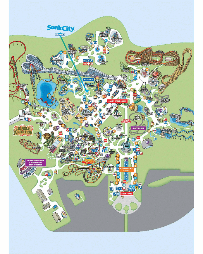 Kings Dominion Map and Brochure (1978 2024)