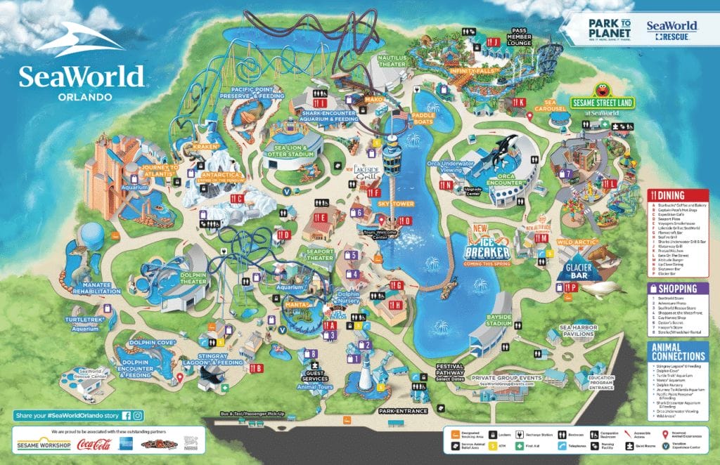 SeaWorld Orlando 2021 Map