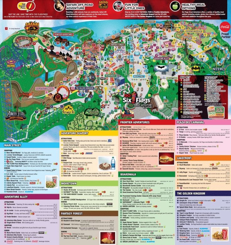 Six Flags Great Adventure Map and - Six Flags Great Adventure 2015 