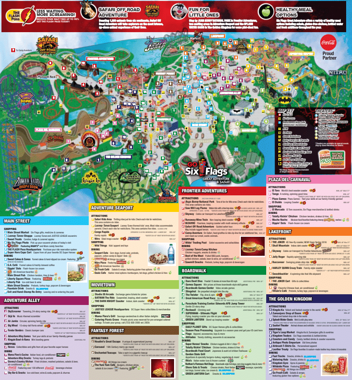 Six Flags Great Adventure Map and - Six Flags Great Adventure 2016 