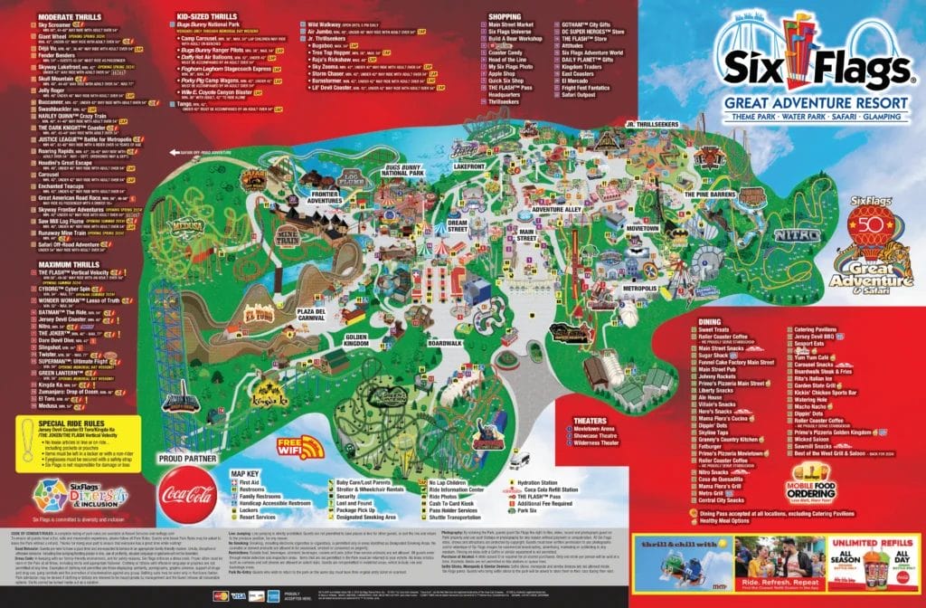 Six Flags Great Adventure Map PDF 2024Six Flags Great Adventure Map PDF 2024