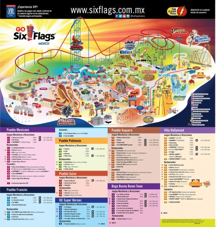Six Flags M xico Map and Brochure - Six Flags Mexico Map 2021