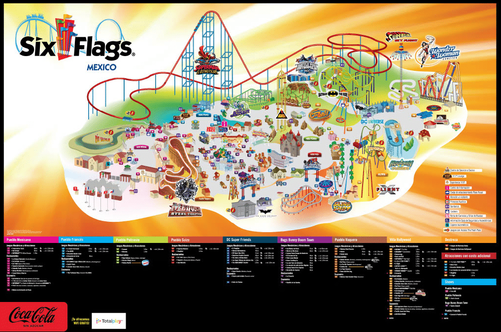 Six Flags M xico Map and Brochure - Six Flags Mexico