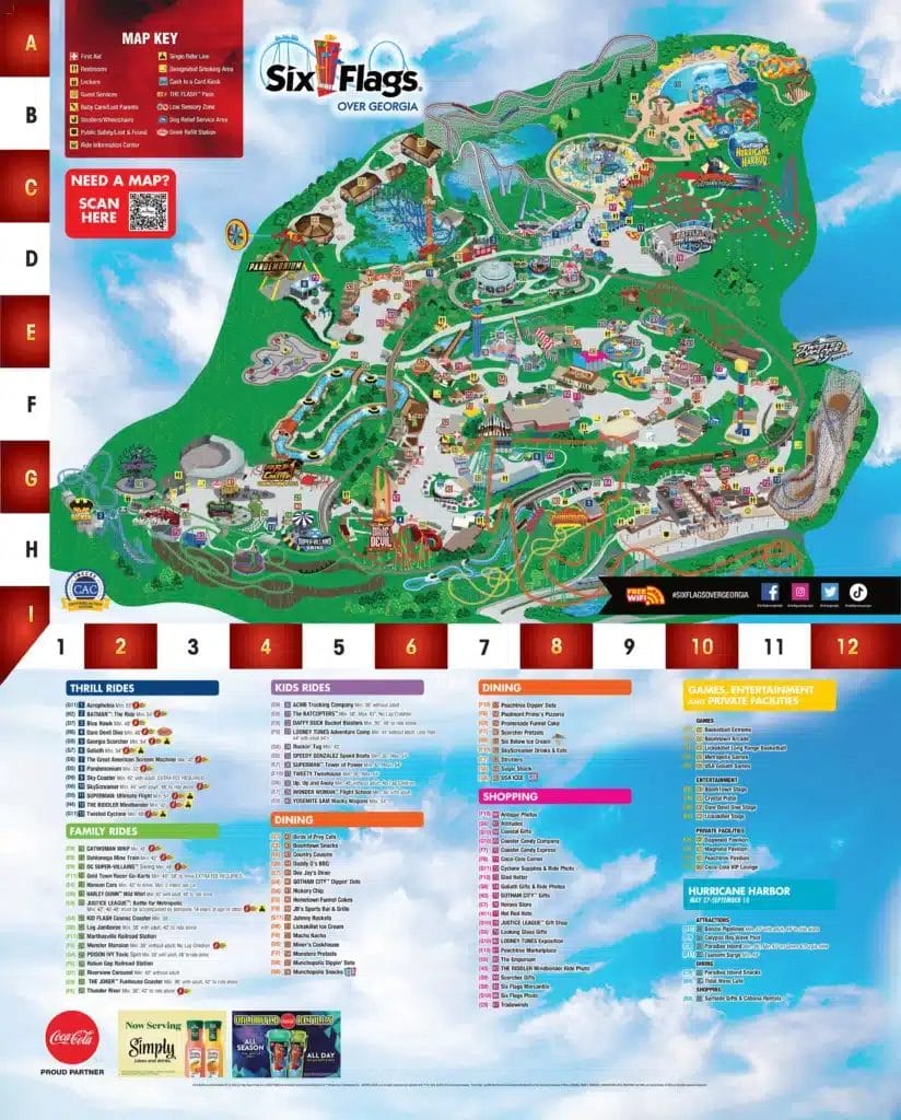 Six Flags Over Georgia Map 2024