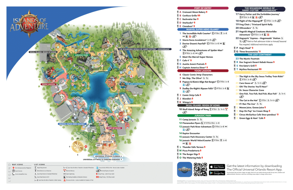 Universal Islands of Adventure 2024 Maps