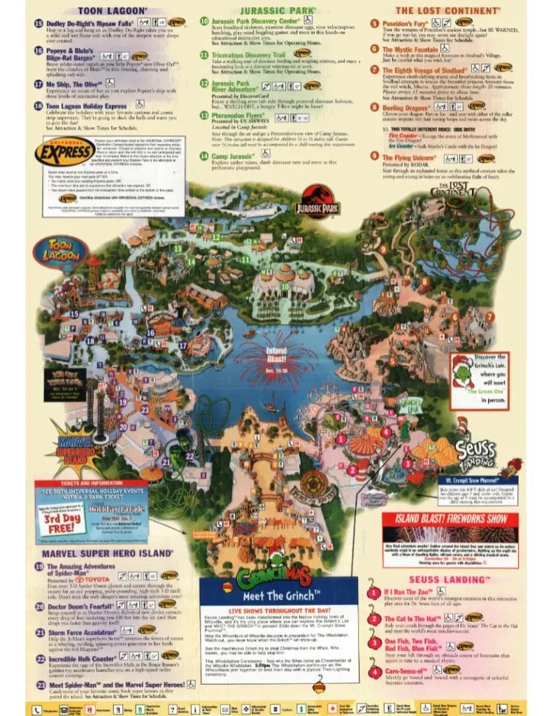 Universal Islands of Adventure Map and Brochure (2024 - 1999 ...