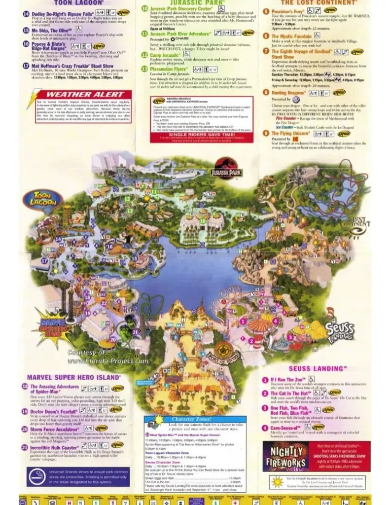 Universal Islands of Adventure Map and Brochure (2024 - 1999 ...