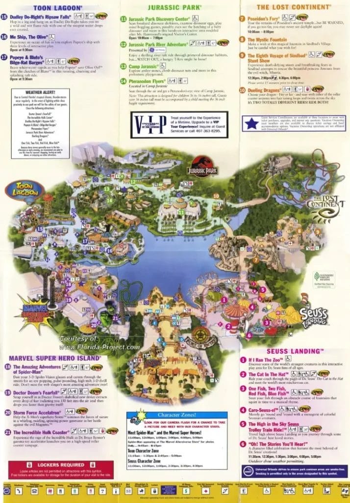 Universal Islands of Adventure Map and Brochure (2024 - 1999 ...