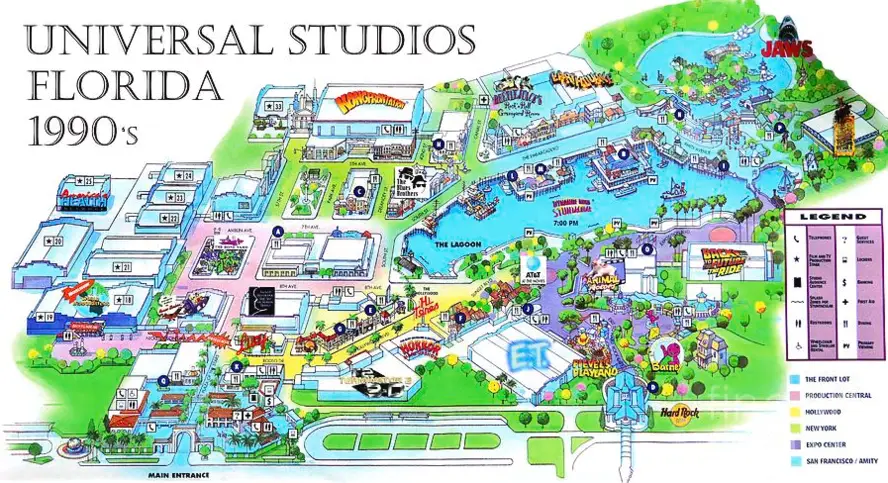 Universal Studios Florida Map 1990