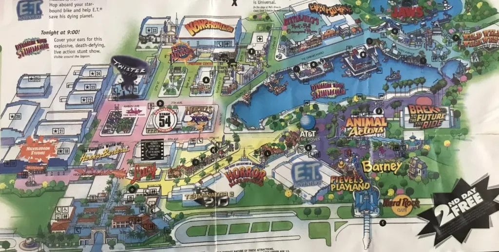 Universal Studios Florida Map 1993