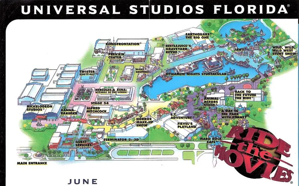 Universal Studios Florida Map 1998