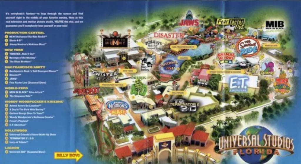 Universal Studios Florida Map 2002