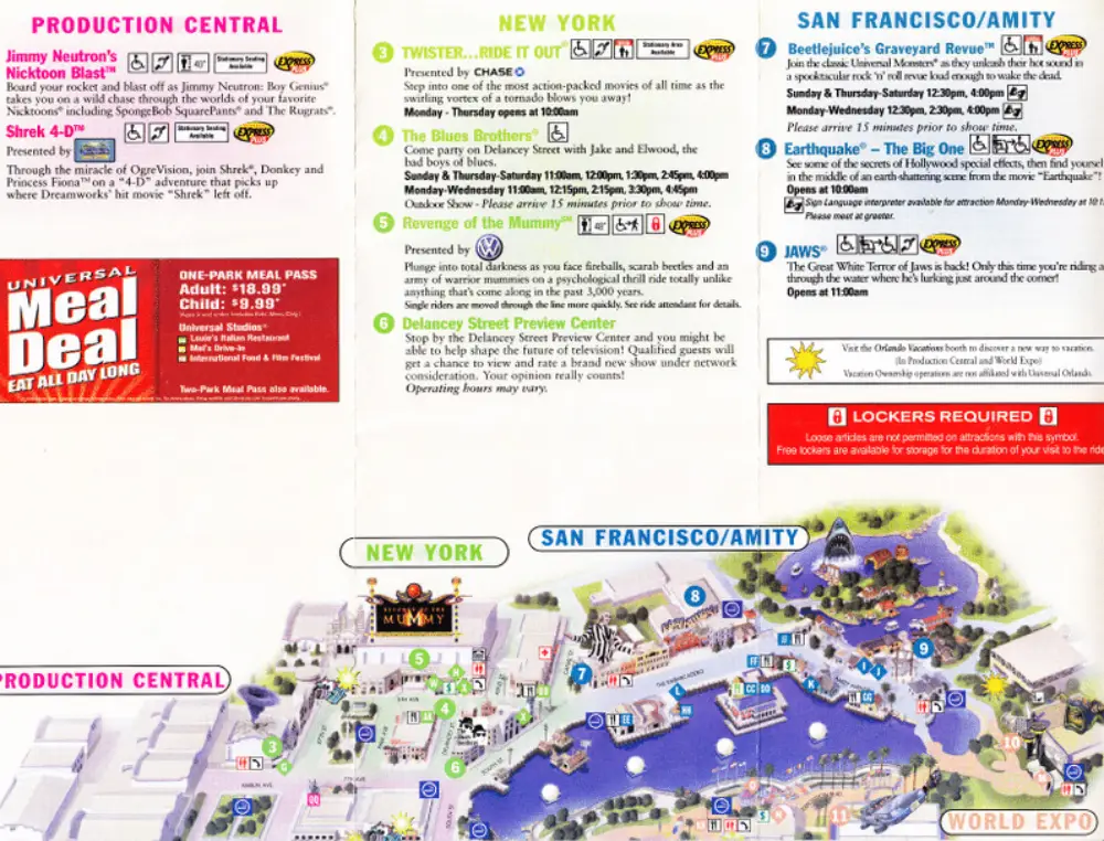 Universal Studios Florida Map 2005