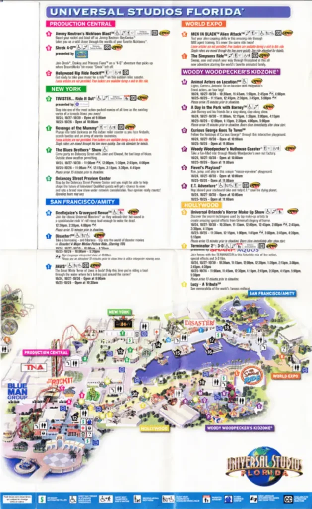 Universal Studios Florida Map 2010