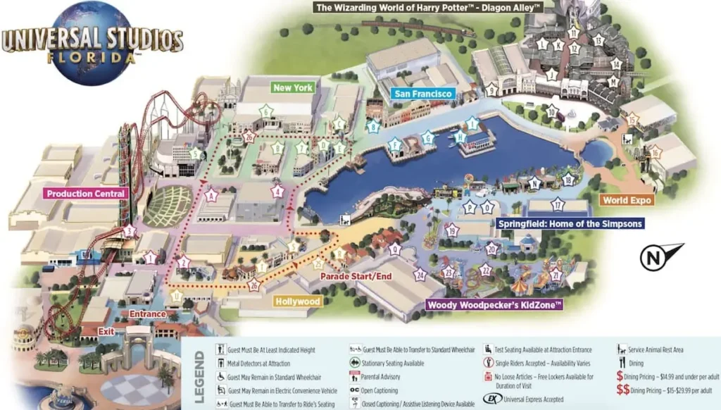 Universal Studios Florida Map 2016