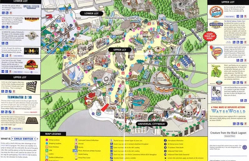 Universal Studios Hollywood Map and Brochure (2024 - 1964 ...