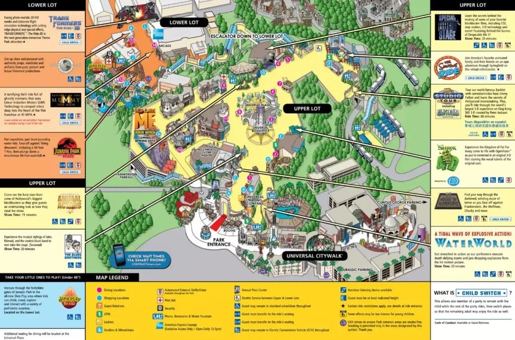 Universal Studios Hollywood Map and Brochure (2024 - 1964 ...