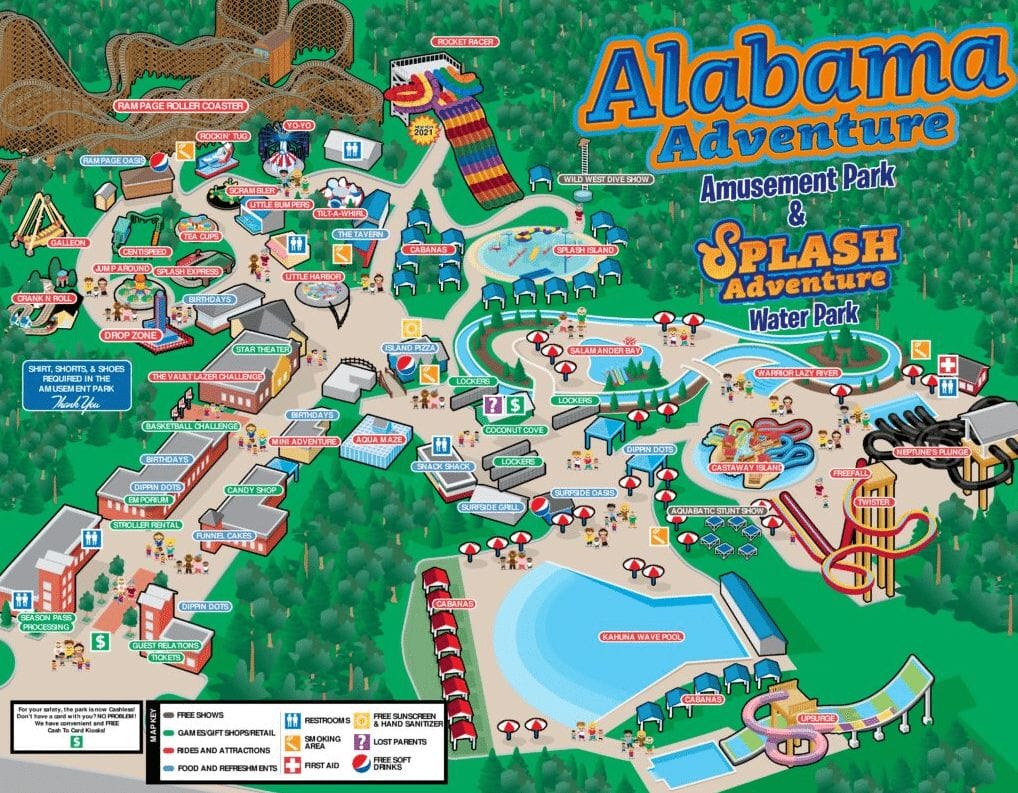 Alabama Splash Adventure Map and Brochure (2021 2022