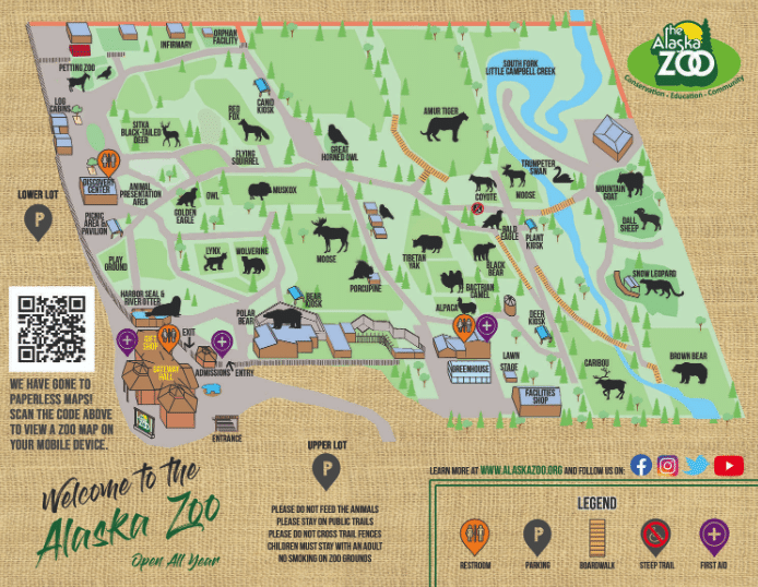 Alaska Zoo Map and Brochure (2015 - 2023) | ThemeParkBrochures.net