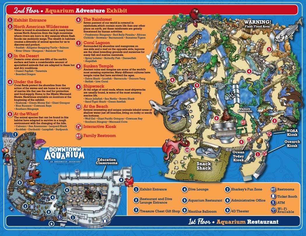 Downtown Aquarium Map and Brochure (2022 - 2023) | ThemeParkBrochures.net