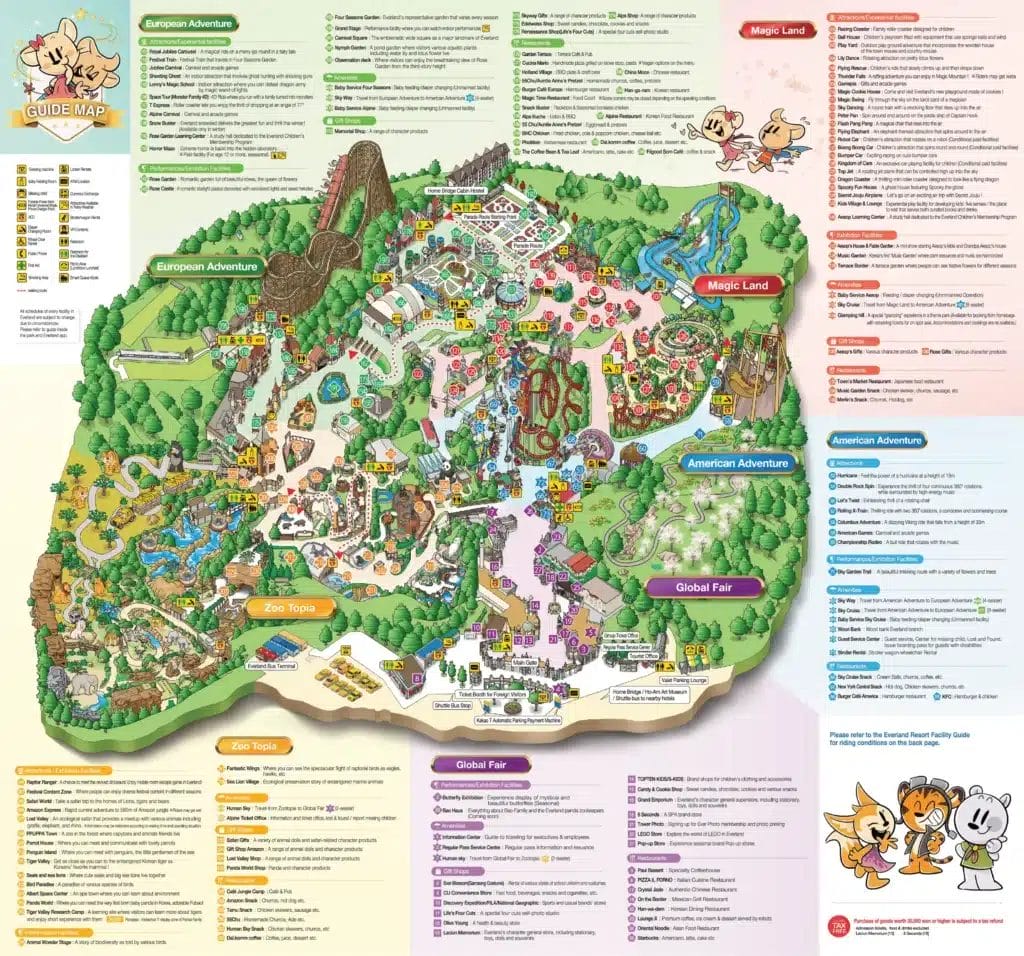 Everland Resort Map 2023