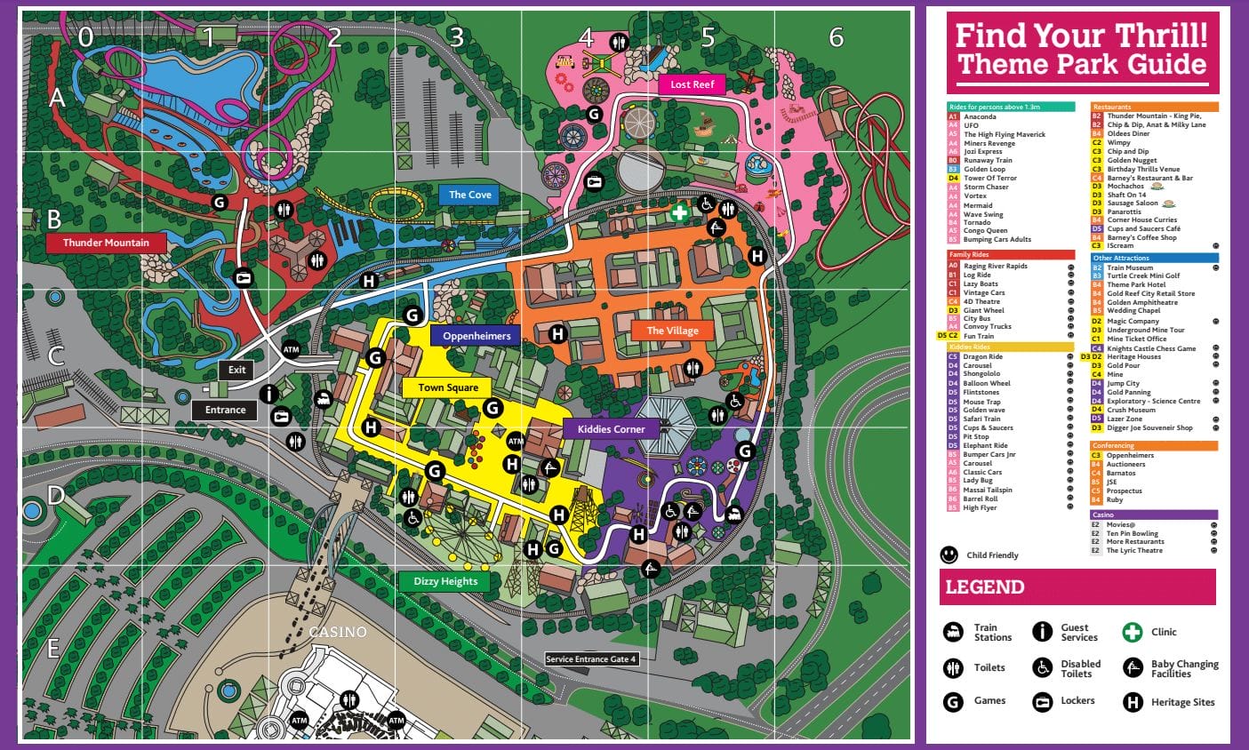 Gold Reef City Theme Park Map and Brochure (2023) | ThemeParkBrochures.net