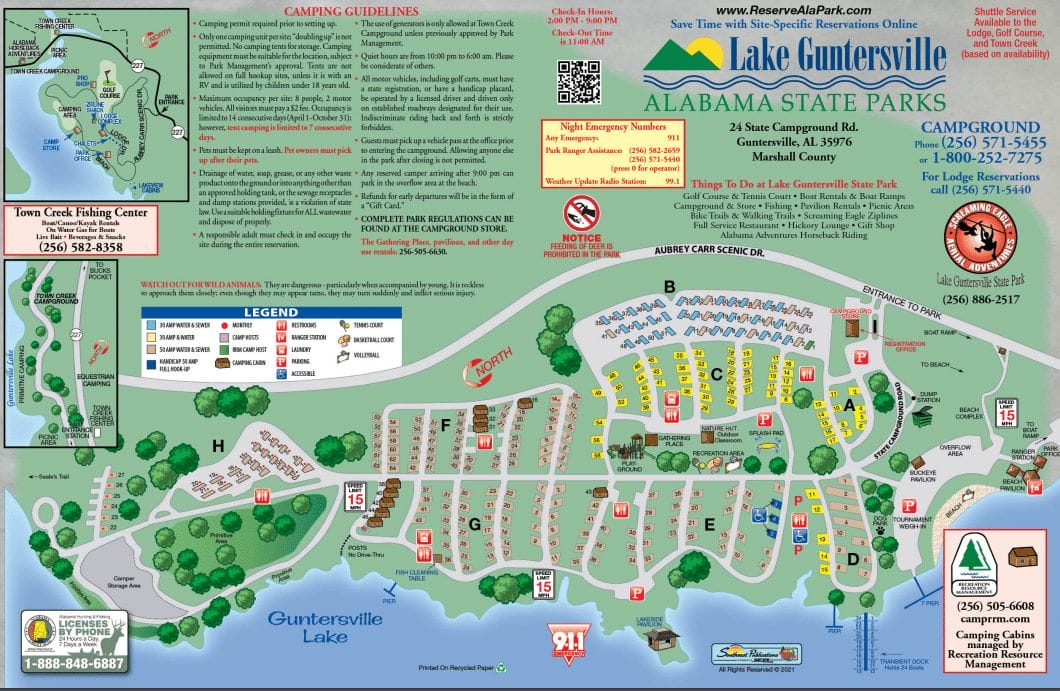 Lake Guntersville State Park Map and Brochure (2023 