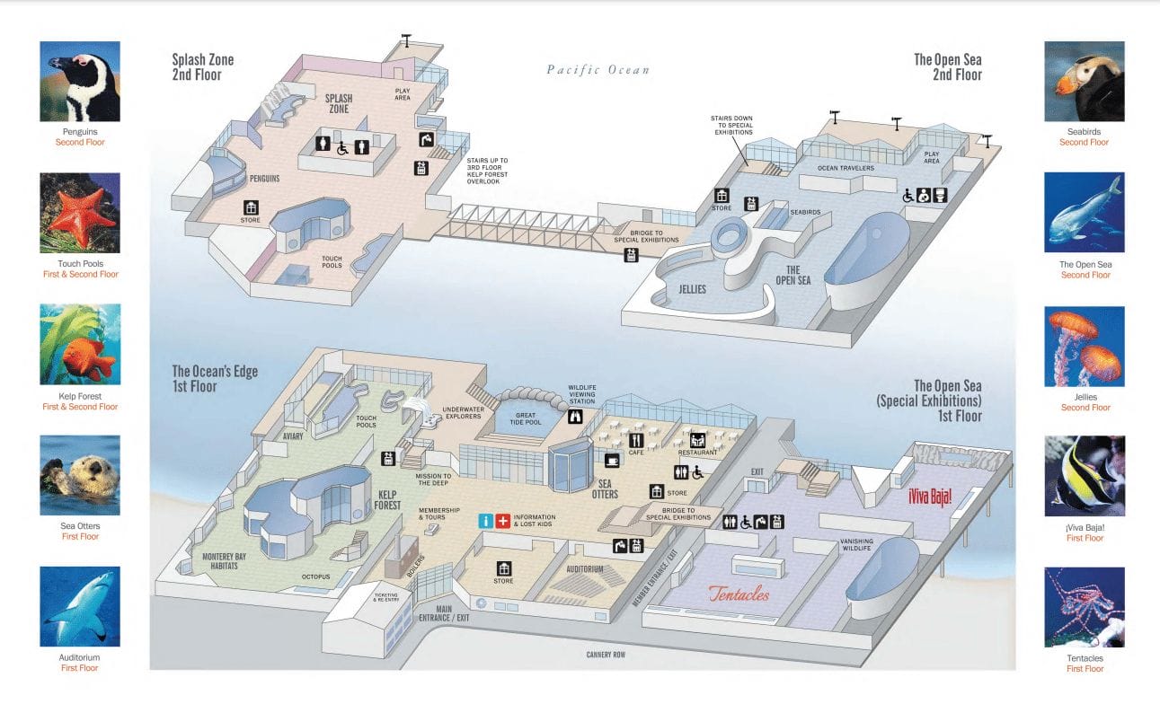 Monterey Bay Aquarium Map and Brochure (2018 2023