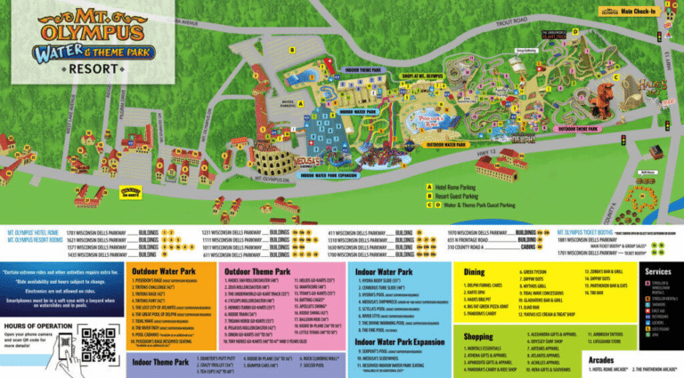 Mount Olympus Theme Park Map and Brochure (2019 – 2023)
