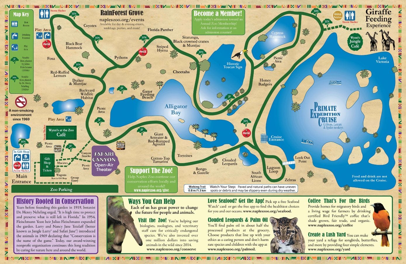 Naples Zoo at Caribbean Gardens Map and Brochure (2019 2023)