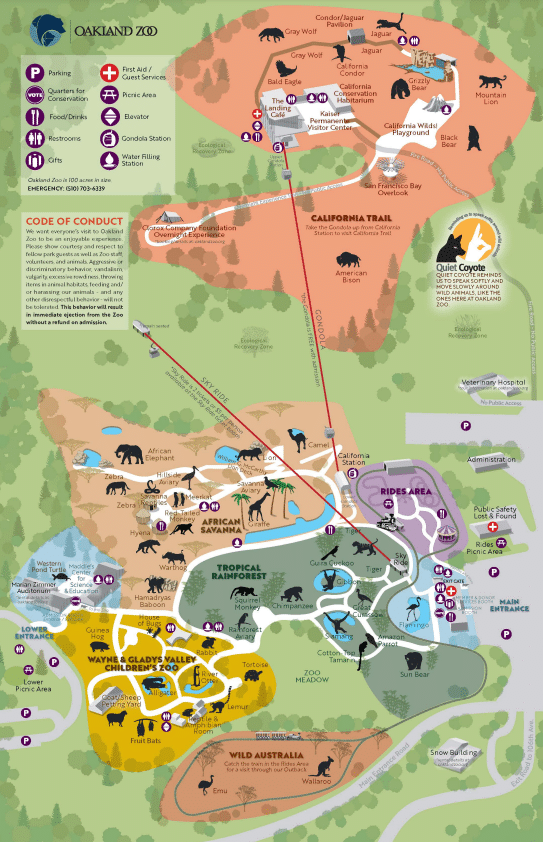 Oakland Zoo Map and Brochure (2021 – 2023)