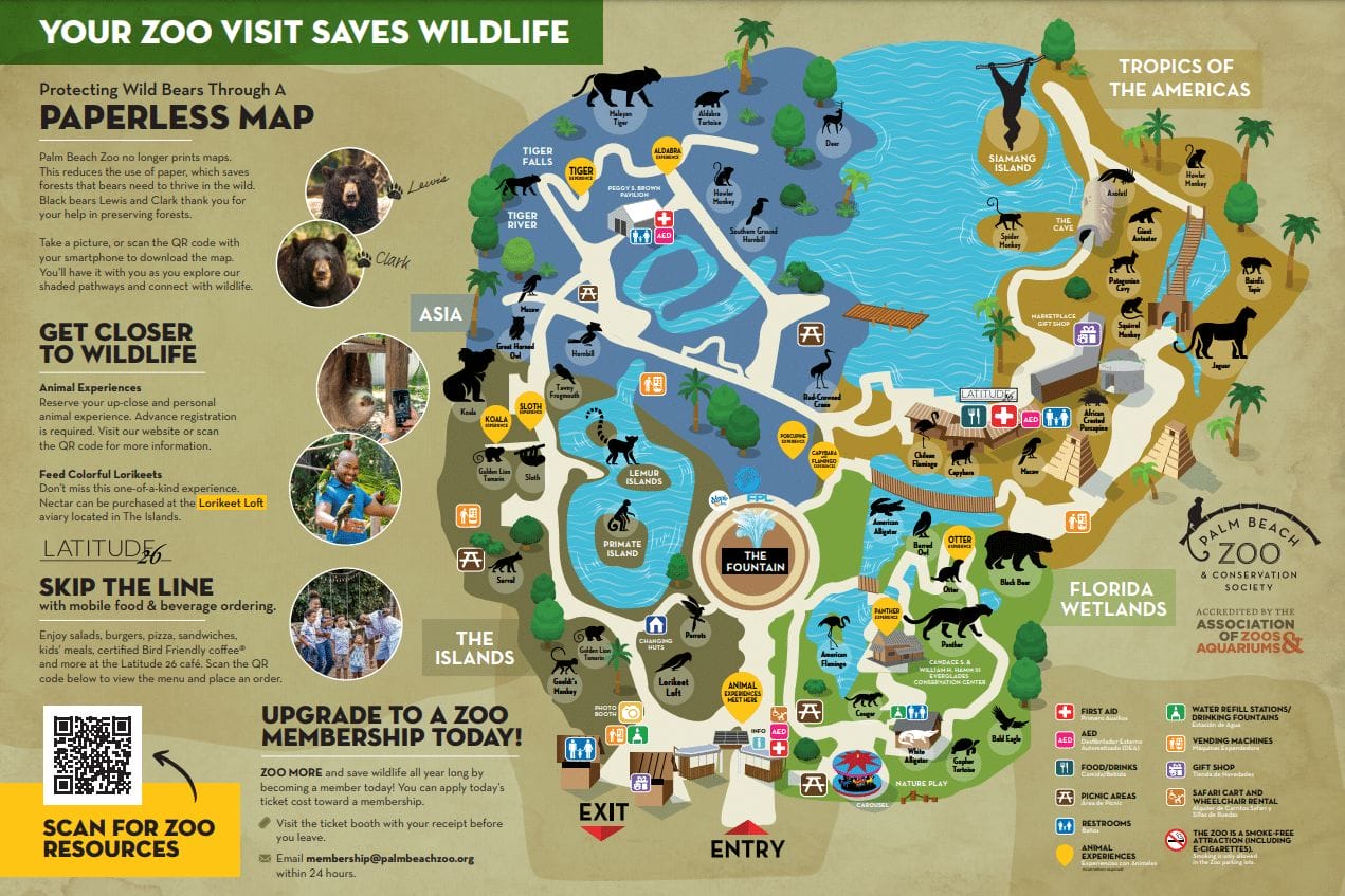 Palm Beach Zoo & Conservation Society Map and Brochure (2013 2023
