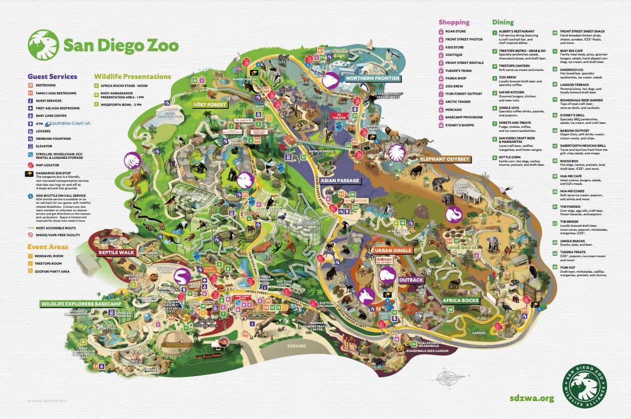 San Diego Zoo Map and Brochure (2021 2024)