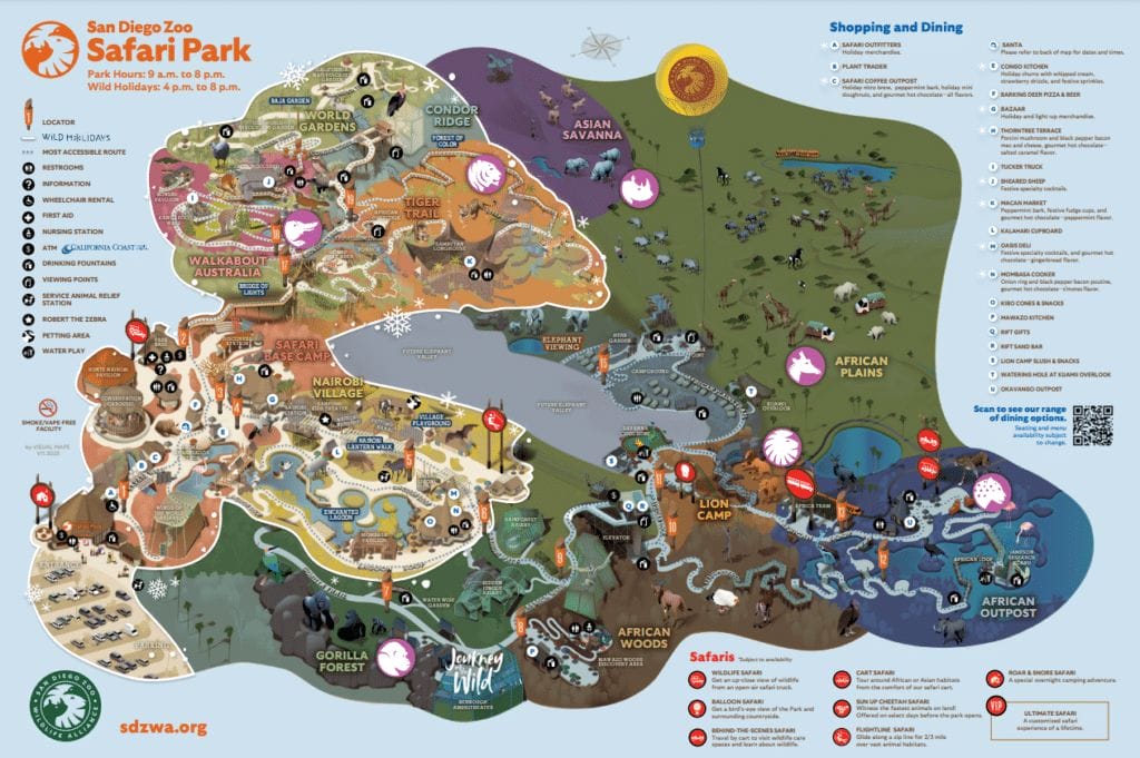 San Diego Zoo Map and Brochure (2021 - 2024) | ThemeParkBrochures.net