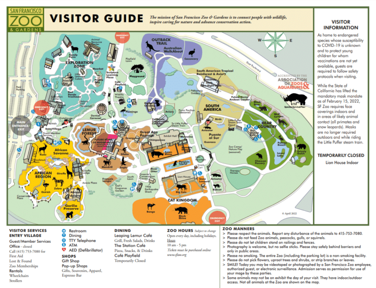 San Francisco Zoo Map and Brochure (2021 – 2023)