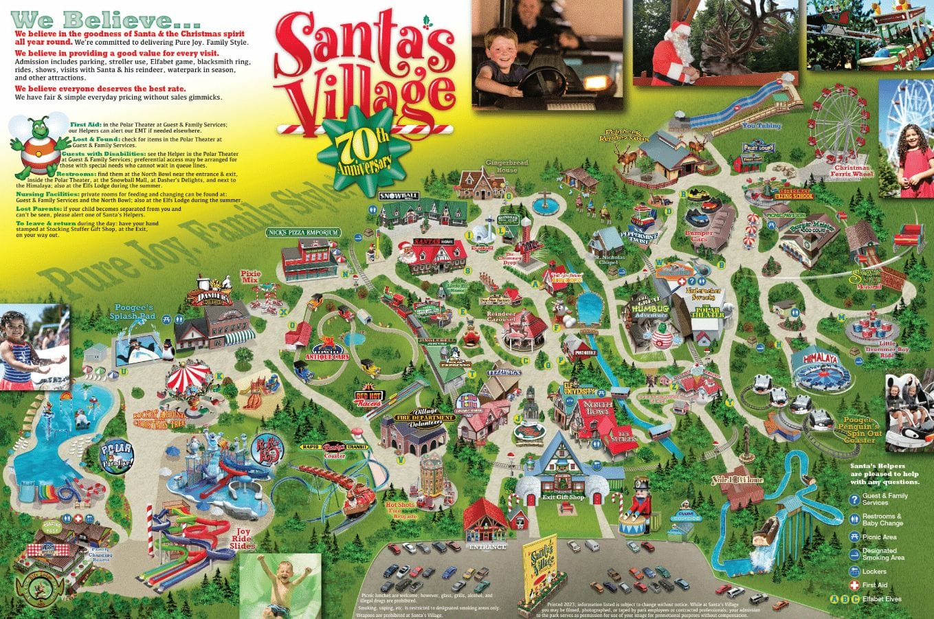 Santa #39 s Village Map and Brochure (2022 2023) ThemeParkBrochures net