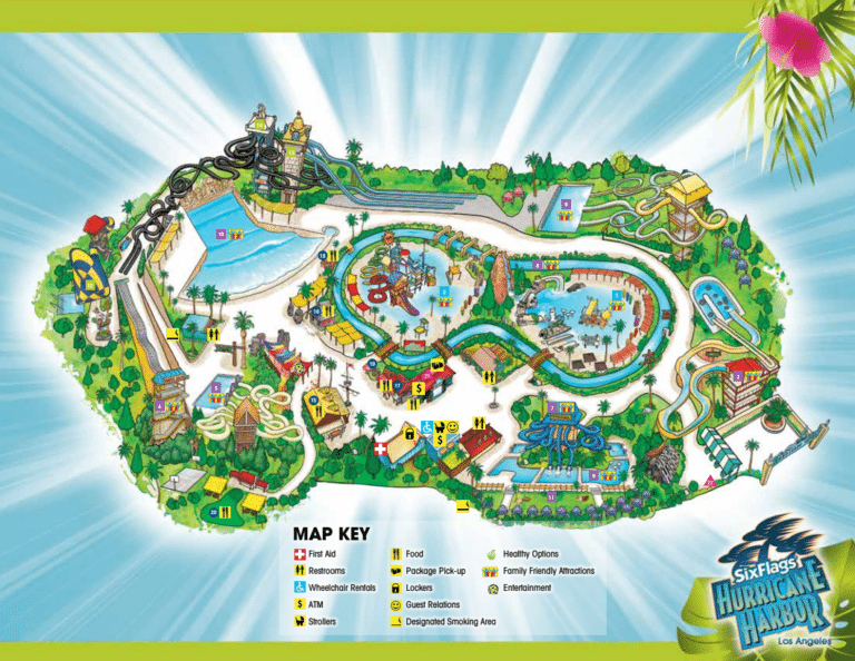 Six Flags Hurricane Harbor LA Map and Brochure (2023)