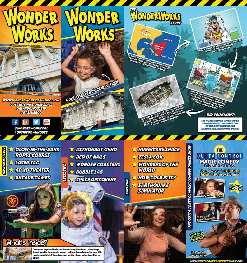 WonderWorks Orlando Map and Brochure (2023)