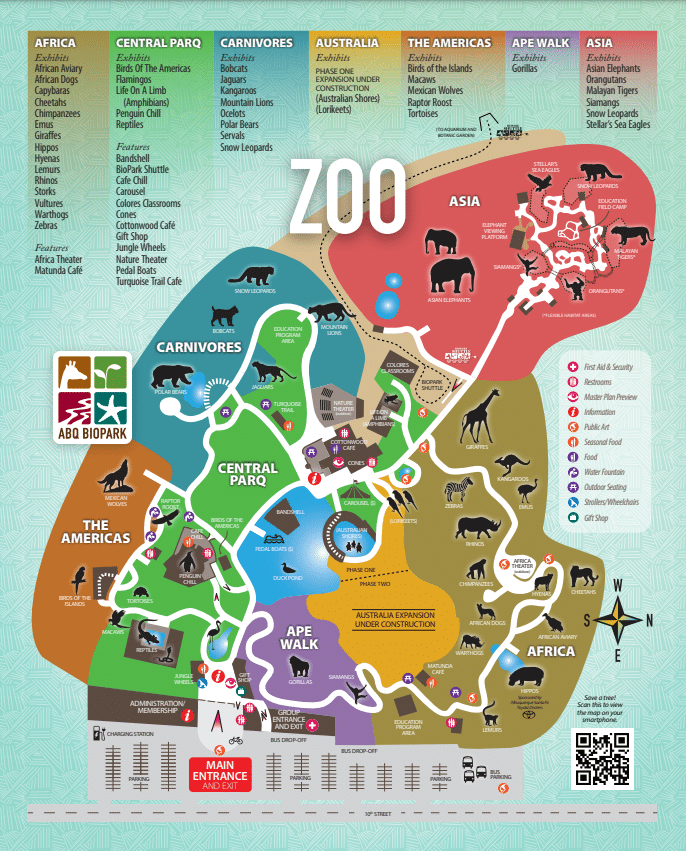 ABQ BioPark Zoo Map 2023 