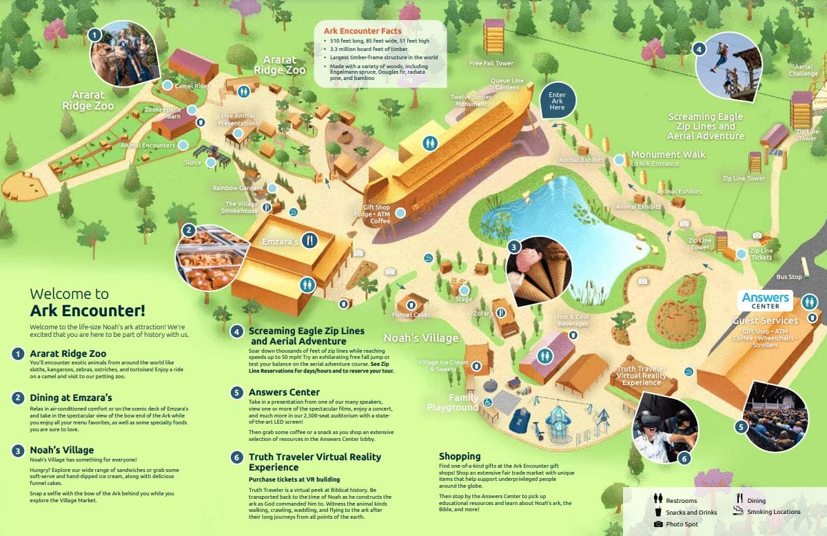 Ark Encounter Map And Brochure 2021 2023 ThemeParkBrochures Net   Ark Encounter Map 2022 