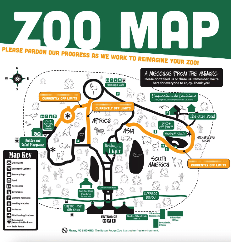 Baton Rouge Zoo Map and Brochure (2018 2023)