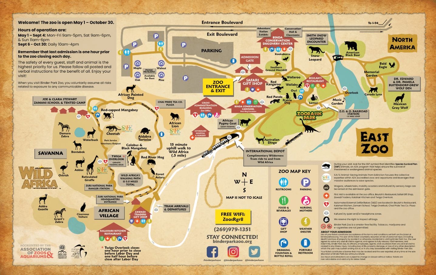 Binder Park Zoo Map and Brochure (2021 - 2023) | ThemeParkBrochures.net