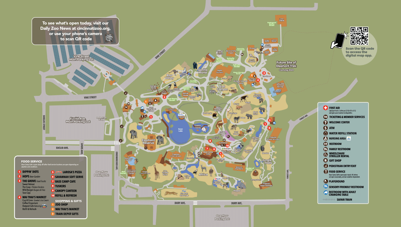 Cincinnati Zoo and Botanical Garden Map and Brochure (2021 2023